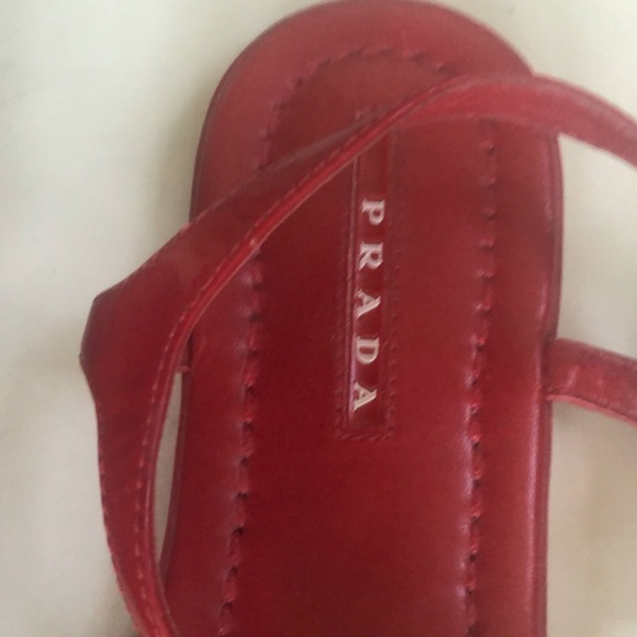 Prada Authentic Red Sandals Size 37.5 - Picture 13 of 16